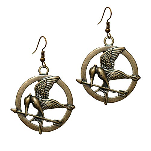 Gold Tone Vintage Birds -MockingJay Prop Rep Pin Antique Brass Colored Pendant Steampunk Dangle Earrings Inspired by Movie Replica Model for Women Lady Gifts Large (earring2009) Gold Tone Vintage Birds -"MockingJay" Prop Rep Pin Antique Brass Colored Pendant Steampunk Dangle Earrings Inspired by Movie Replica Model for Women Lady Gifts Large (earring2009)