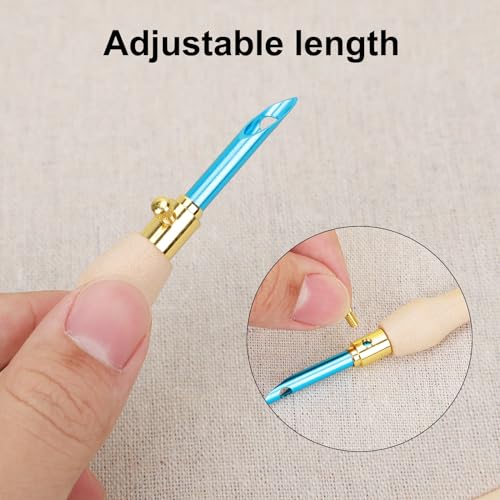 Image of NQEUEPN 16pcs Punch Needle Kit, Adjustable Punch Needle Embroidery Kit with Tape Measure Punch Needle Tool Embroidery Needle Set for Adults Beginners Sewing Embroidery Floss Cross Supplies
