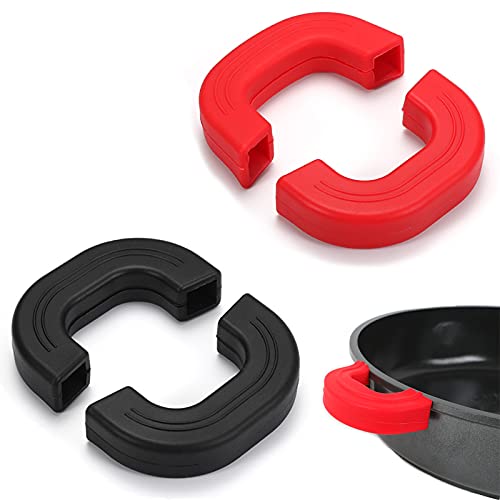 Niuhong 2 Pares Resistente Al Calor De Los Dedos Mango Soporte Mango Silicona Protege La Empuñadura Dedos Protección Cocina Dedos Agarraderas Asa Olla Cocción para Sartenes Bandejas Horno