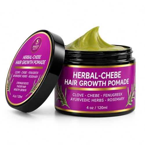 MAKOF BEAUTY Chebe Hair Growth Grease - Herbal Pomade with Clove, Fenugreek, Rosemary, Moringa &...
