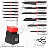 14-Pcs-Kitchen-Knife-Block-Set-with-Sharpener-German-High-Carbon-Stainless-Steel-Chef-Knives-Razor-Sharp-Durable-Lightweight-Anti-Slip-Handle-Professional-Set-for-Home-Kitchen-Red 14 Pcs Kitchen Knife Block Set with Sharpener German High Carbon Stainless Steel Chef Knives, Razor-Sharp & Durable, Lightweight Anti-Slip Handle, Professional Set for Home & Kitchen (Red)