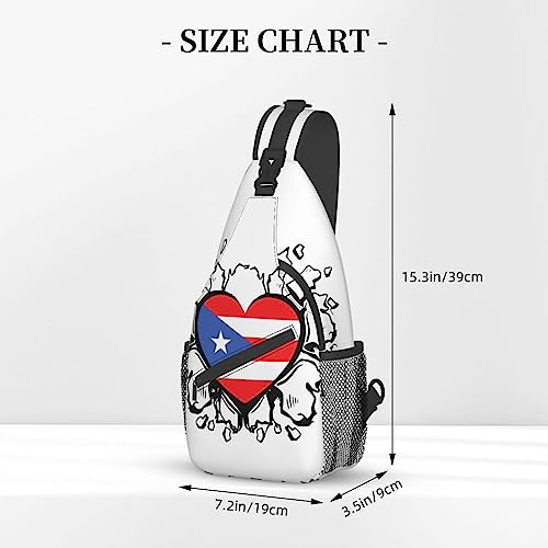 Puerto Rico Flag Sling Bag,Multipurpose Crossbody Backpack Shoulder Chest Bag for Women Men Travel Hiking Daypack3