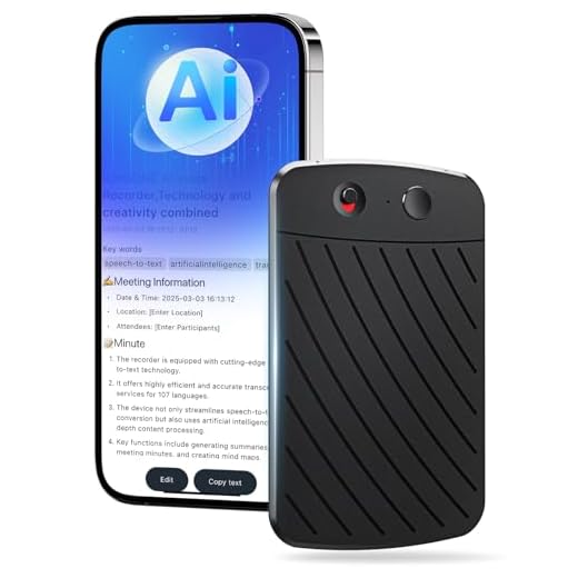 IUNSONE AI Voice Recorder,Note Voice Recorder with Transcribe Summarize ＆ Two-Way Translation,112 Languages,App Control,64GB Memory,Suitable for Lectures,Meetings,Calls,International Exchange