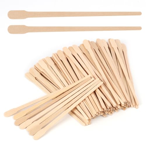 200 Piezas de Cera para Depilación de Cejas y Facial, Espátulas de Madera Natural con Mango, Pequeños Palos de Depilación, Aplicadores Desechables, para Salón y Uso Doméstico