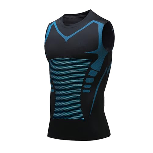 Men Compression Shirt, New Version Ionic Shaping Sleeveless Vest, Perfect Body Shape for Men