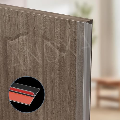 Image of ANOXA T-Shaped Clear Silicone Seal Strip, Weather Stripping Door Seal Strip for Door & Windows Gaps, Under Door Draft Stopper Silicone & Self-Adhesive Weatherstrip (3 Meter) (Transparent)