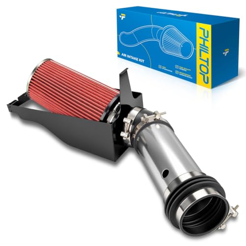 PHILTOP 4" Cold Air Intake Kit Compatible with 1999-2003 Ford F-250 Super Duty/F-350 Super Duty, 2000-2003 Excursion 7.3T, Red, Improved Horsepower