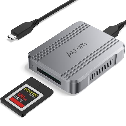 Lector de Tarjetas Alxum USB4 a CFexpress 4.0 Tipo B, 40 Gbps - Compatible con Windows 10/11, Mac OS, iPad OS, iOS, Linux, Android, Cámaras - Gris