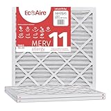 Eco-Aire 14x25x1 MERV 11-3 Count - Pleated Furnace & Air Conditioner Filters - Removes Dust, Cold & Flu Germs, Lint, Mold, Pet Dander, Allergy-Causing Pollen, Smog & Smoke