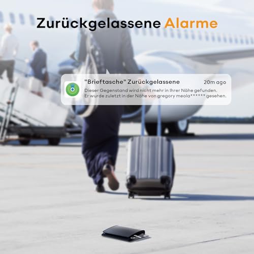 ATUVOS Wallet Tracker Karte Thin 1.6mm, Smart Air Tag Card Kompatibel mit Apple Wo ist? APP (iOS NUR, Android Not Supported), Bluetooth Item Finder für Reisekoffer/Geldbeutel/Koffer/Taschen und mehr