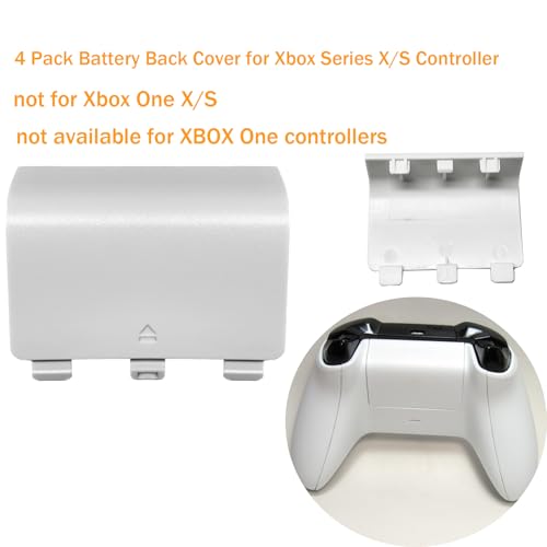 Image of 4 Pack Battery Back Cover for Xbox Series X /Series S Controller, Battery Back Shell Repair Part Compatible with Xbox Series X /Series S Controller (Black&White)