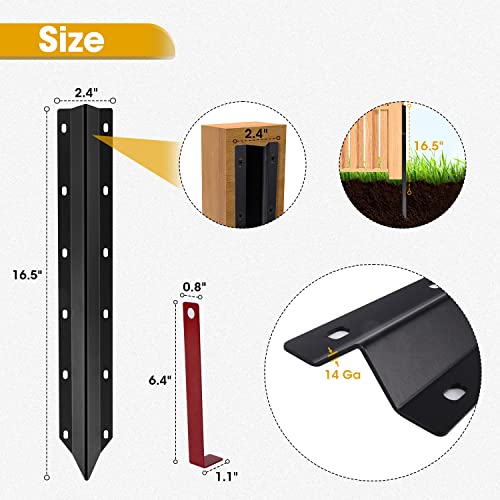 SDSNTE 10 Pack Ga Steel Fence Post Repair Stakes – Easy Installation Kit Included