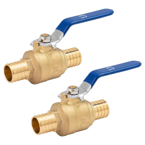SUNGATOR 2-Pack Pex Valves 1 inch Pex Ball Valve Brass Full Port Quarter Turn Shut Off Valve