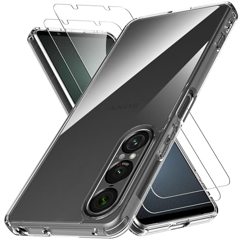 Anoowkoa Handyhülle für Sony Xperia 1 VII Hülle & 2 Stück Panzerglas CASE Cover[Matt Schwarz Silikon Handy Hüllen] [Stoßfest Kratzfest ] Dünne TPU & PC Hybrid Schutzhülle