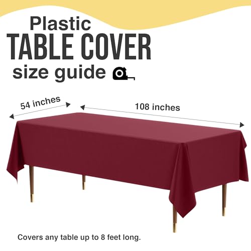 Image of Exquisite Burgundy Rectangle Tablecloth 54 inchx108 inch - 48 Pack
