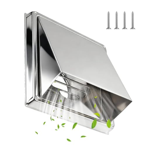 Campanas de ventilación de pared, cubiertas de escape de acero inoxidable, evitan las inclemencias del tiempo y mantienen fuera objetos extraños, rejillas de ventilación empotradas, diseño duradero y