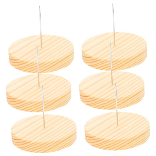 Generic 6 Sets Fun with Wooden Base Desktop Display Base Portable Display Rack for Dolls Doll Stand Doll Holder Model Dolls Displaying Stand Doll Display Stand Display Holders, 5.50X5.00X5.00CM