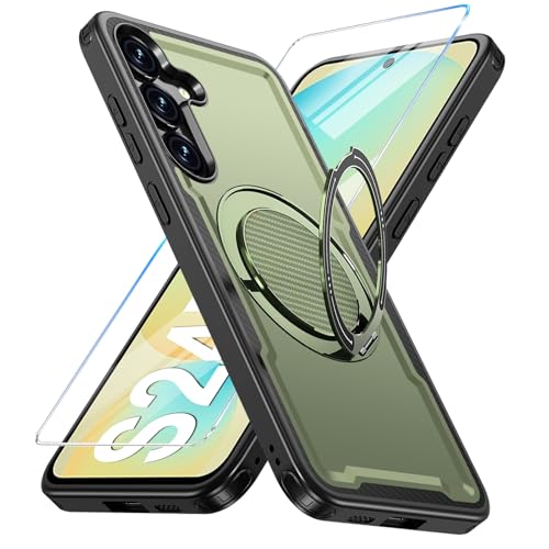 Coque Samsung S24 FE aimantée avec anneau rotatif 360 antichoc