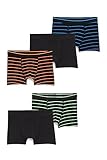 Länge: Kurz C&A Kinder Jungen Boxershorts Multipack 5er Pack Unifarben Streifen Baumwolle Stretch schwarz 158-164
