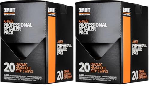 CERAKOTE® Ceramic Headlight Restoration Professional Detailer Pack (20 Ceramic Wipes) - Brings Headlights Back to Like New Condition - Step 3 Only (Pack of 2) 20x Step 3 Wipes (Pack of 2)