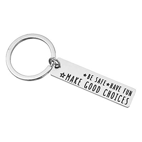Hibetek Sweet 16 Gift Keychain New Driver Student Keychain Gift for Teen Girls Boys Boyfriend Daughter Son Teenager Have Fun Be Safe Make Good Choices Keychain Birthday Graduation Gifts (Good Choices) Cover