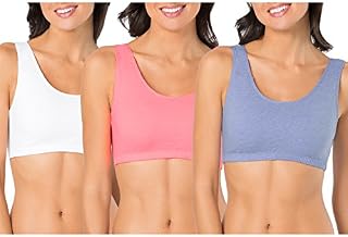 Fruit of the Loom Womens Built-up Sports Bra, Heather Blue/Popsicle Pink/White, 42
