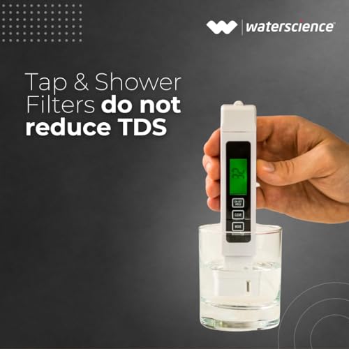 Image of waterscience CLEO Tap And Shower Filter For Hard Water | Water Softener For Bathroom | Hard Water Filter, Silver