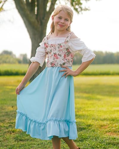 Vestido medieval renacentista para niñas 4-12 años miniatura 2