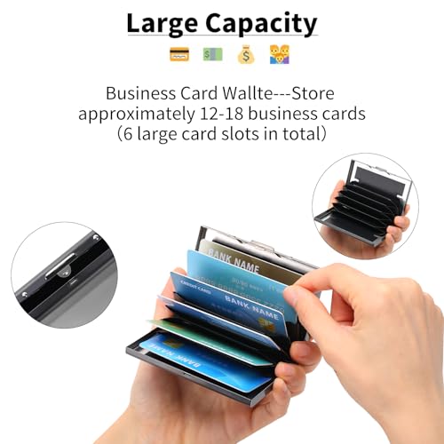 Stainless Steel Credit Card Wallet RFID Blocking Metal Case Pocket Business Card Holder for Women and Men2