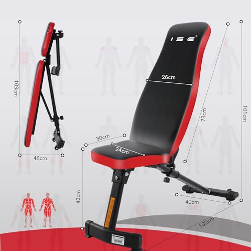 Hantelbank Multifunktion Tranings Fitness Bank klappbar übungsbank verstellbar für Bauch und Bein schrägbank,geprüft und Zertifiziert nach DIN EN 957 – Bild 6