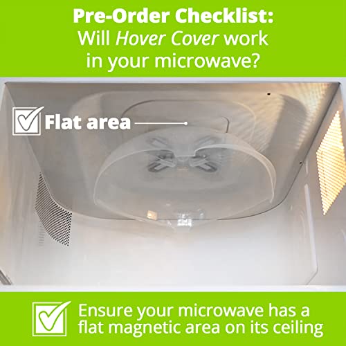 Image of HOVER COVER Magnetic Microwave Splatter Cover for Food - 12-Inch - Gray | BPA-Free Lid, Vented Plate Guard with Steam Vents, Anti-Splash Microwave Lid, Dishwasher Safe, Space-Saving Magnetic Storage