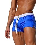 Badehose Herren Badeslip Männer Kurze Schwimmhose mit Abnehmbares Pad Badeshorts für Wassersport Sommer Surf Shorts Strand Freizeithose Wassersport Kurze Hose UV Schutz Jungen Schwimmwear Badehose