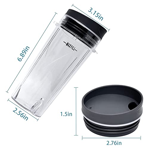 Tasses à portion unique 473 ml en plastique lavable et durable avec couvercle - 8