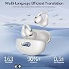Language Translation Earbuds Real Time, IAMJOY Language Translator Earbuds Open Ear Clip-On Earbuds, Audifonos Traductores Ingles Espanol Language Translator Device with APP for Travel Study, White