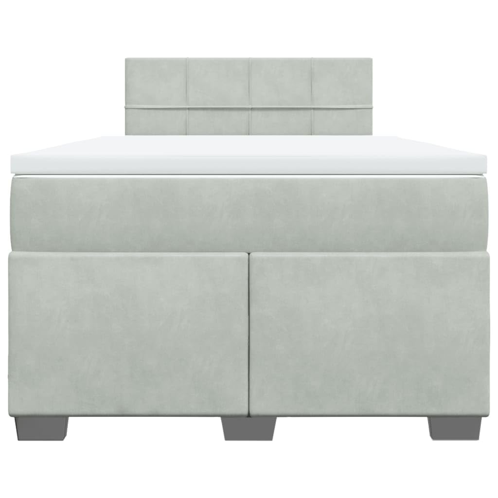 vidaXL Sommier à Lattes de lit et Matelas Gris Clair 120x190cm Velours