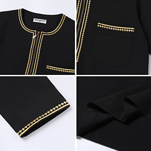 Boy's Muslim Thobe Solid Round Collar Islamic Robe with Pockets for Boy Kids Boys Islamic Arabic Abaya Clothes3