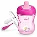 Chicco Semi-Soft Trainer with Bite-Resistant Spout and Spill-Free Lid 7oz.| Removable, Non-Slip Handles | Top-Rack Dishwasher Safe | Easy to Hold Ergonomic Indents | Pink| 6+ months