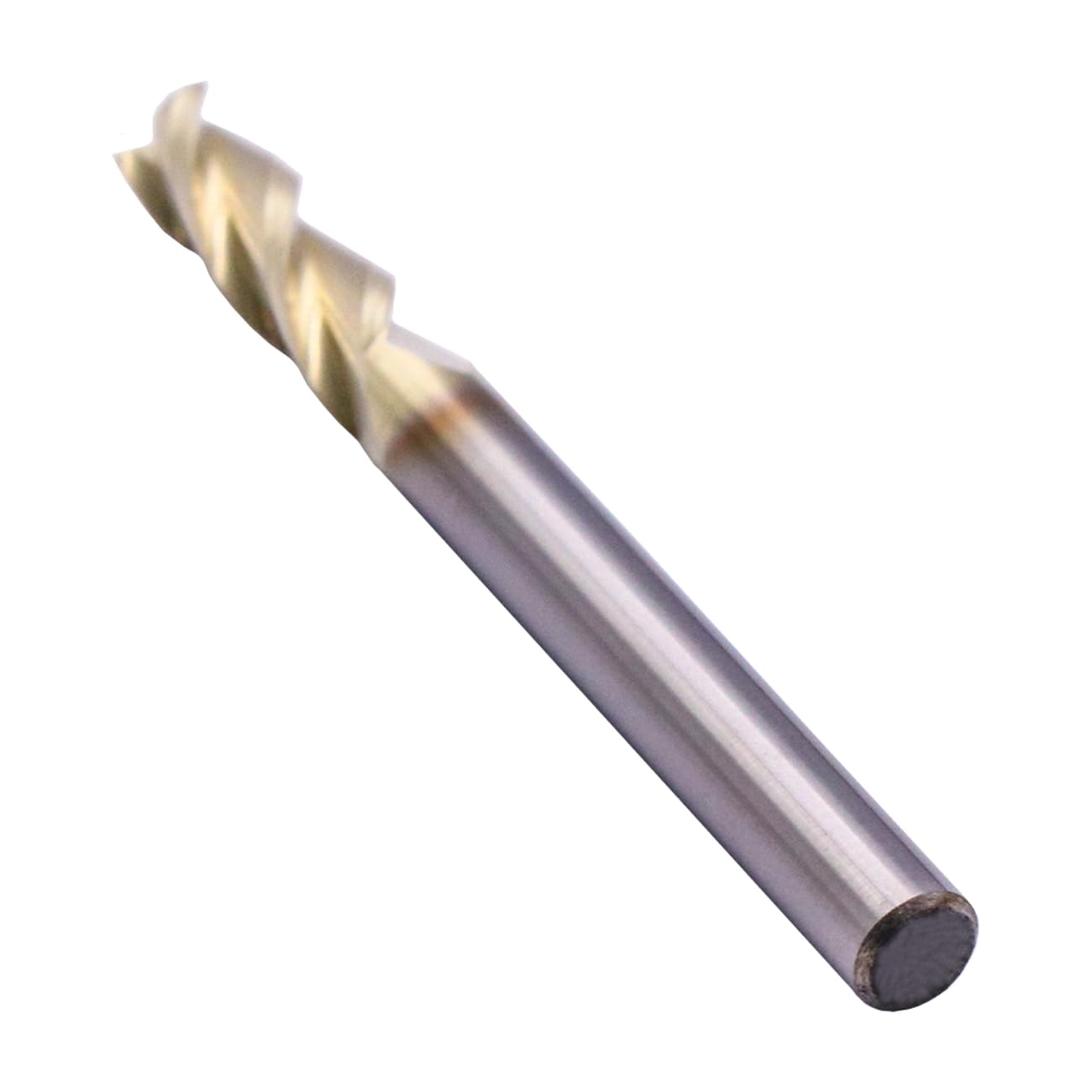 Solid Carbide Square End Mill(5Pcs 3/16in) - ZrN Coated, 3 Flute, 37° Helix, 3/16" Cutting Diameter, 3/16" Shank Diameter, 5/8" Length of Cut, 2" Overall Length for Milling Aluminum and Copper