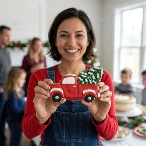 Ann Clark Extra Large Vintage Pickup Truck with Christmas Tree Cookie Cutter, 5
