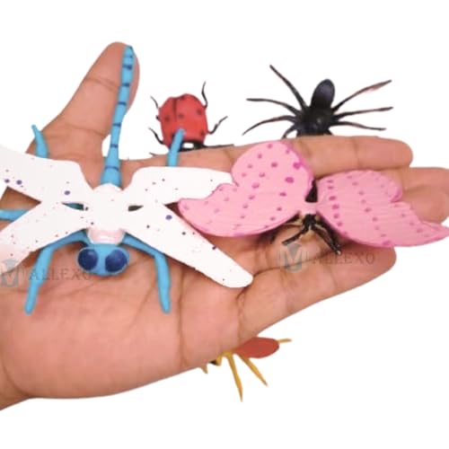 Image of Realistic Insect Toys for Kids 6Pcs Mid Size Reptile Bug Animal Figure Toy for Boys & Girls, Butterfly for 3+ Years Old Boys, Girls, Prank Items for Kids and Children(MID Insect)