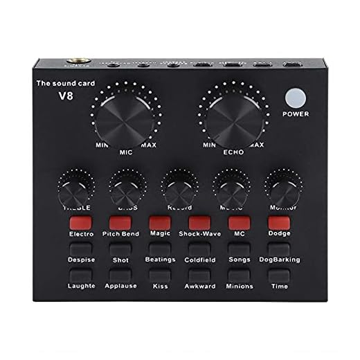 V8 Sound Card for Live Streaming,Live Sound Card, Bluetooth V4.1 Audio Mixer for Music Recording Singing Podcast Audio Card for Live Recording Home KTV Voice Chat(Black)