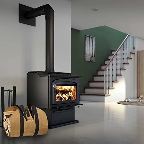 Coverify Canvas Log Carrier Bag Heavy Duty Water Resistant Firewood Log Carrier Bag for Indoor Stoves Firewood Storage Bag Holder with Handles for Outdoor Camping Trip (35.4''x18'', Brown)