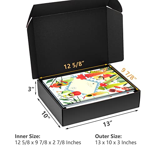 Timirog Shipping Boxes 13X10X3 Inches 20 Pack Black Cardboard Box For Small Business, Corrugated Boxes Tab Locking Literature Mailer Mailing Packaging Supplies For Packing Book Gifts Craft #TOP1