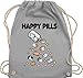 Shirtracer Tiere Meerschweinchen Hase & Co. - Happy Pills - Meerschweinchen Liebe - Unisize - Hellgrau - Geschenk - WM110 - Turnbeutel und Stoffbeutel aus Baumwolle