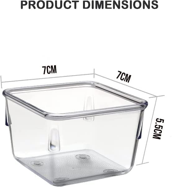 Image of Clear Plastic Drawer Organizers Set, Versatile Bathroom and Vanity Drawer Organizer Trays, Storage Bins for Makeup, Bedroom, Kitchen Gadgets Utensils and Office (4 PC SET)