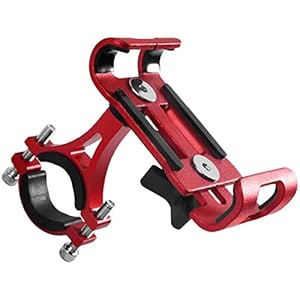 Aluminium Fiets Telefoon Houder Voor 3.5-6.5 Inch Smartphone Fiets Motorfiets Telefoon Beugel Voor IPhone Voor Samsung Voor Xiaomi (Color : Red)