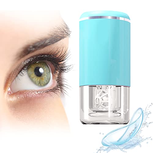 Ultrasonic Contact Lens Cleaner, Intelligent Cleaning Machine for Soft and Rigid (RGP) Contact Lenses, Blue