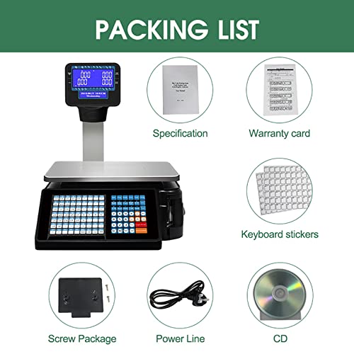 Báscula registradora comercial con pantalla y etiqueta, 30 Kg miniatura 7