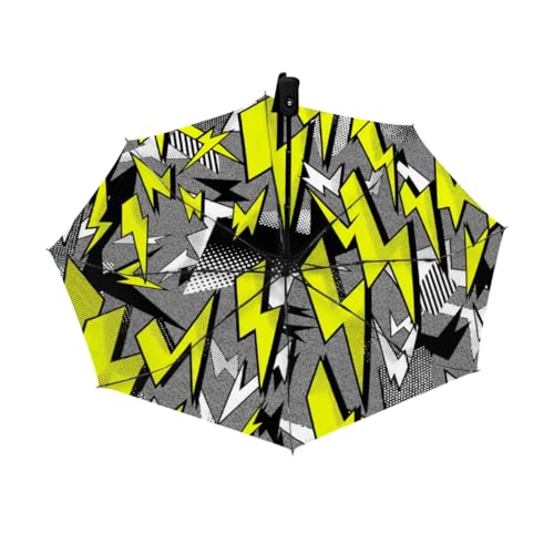 Parapluie compact automatique au motif éclair pour enfants et mamans