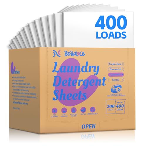 BellaLuce Laundry Detergent Sheets - Laundry Sheets, 400 Loads, Eco-Friendly,